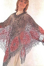 Вязаное ажурное пончо