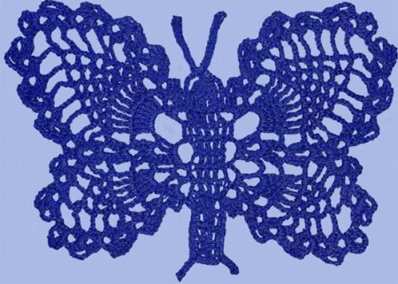 Схема вязания крючком узора "бабочка" 
