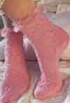 Вязаные женские ажурные носки